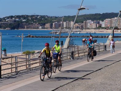 Cycling next to the Mediterranean sea