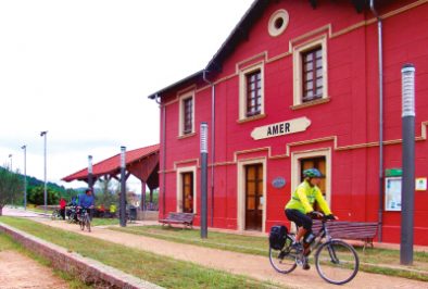 Ancient train station of the greenway cycle path between Olot and Sant Feliu de Guíxols